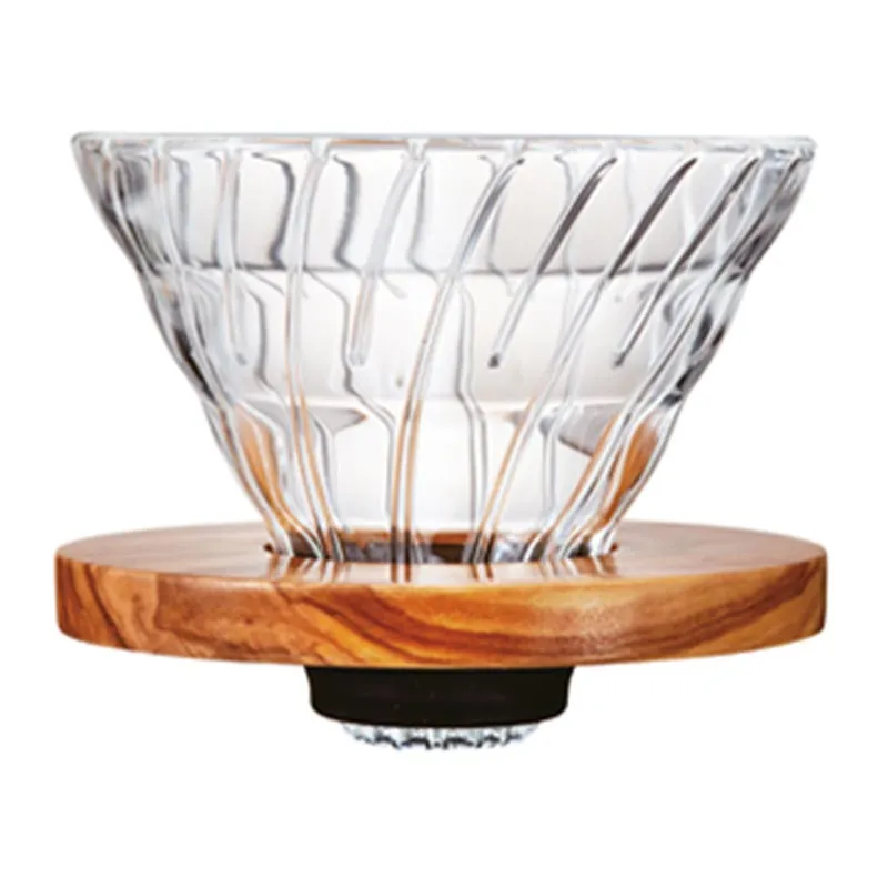 Hario VDG-02-OV V60 02 Ahşap Altlıklı Cam Dripper
