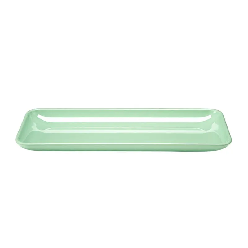 Zicco K-2028 Melamin Dikdörtgen Teşhir Tabağı, 21x51x4 cm, Yeşil