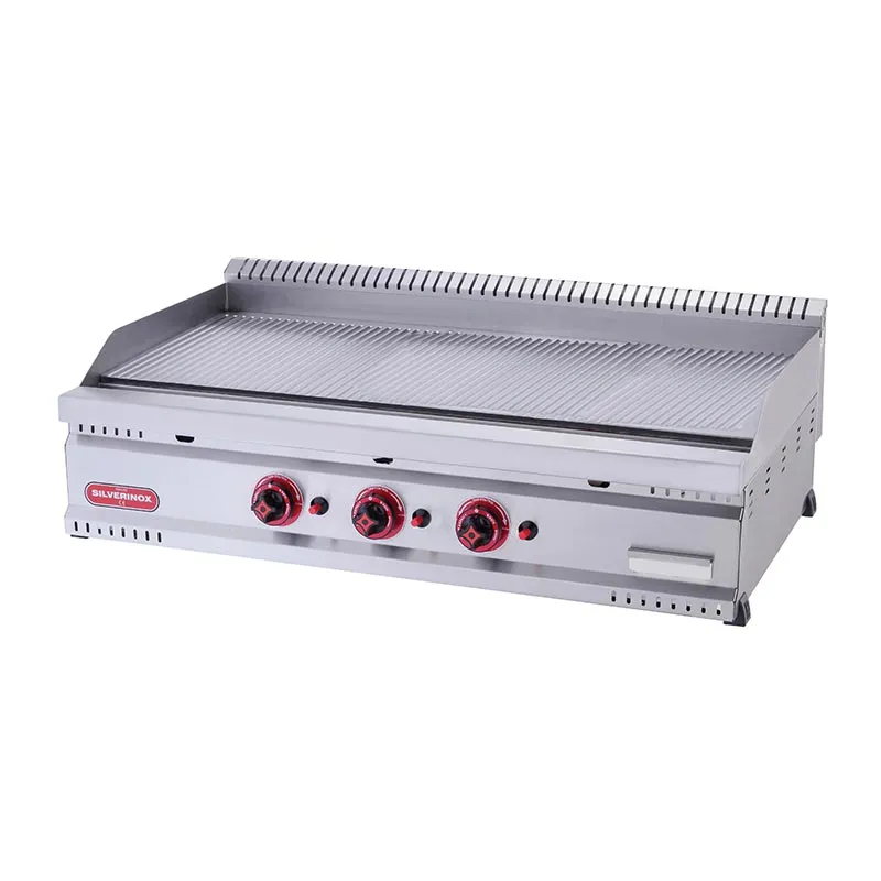 SilverInox PG-80-T 600 Seri Tam Oluklu Izgara, 80x80 cm, Doğalgazlı