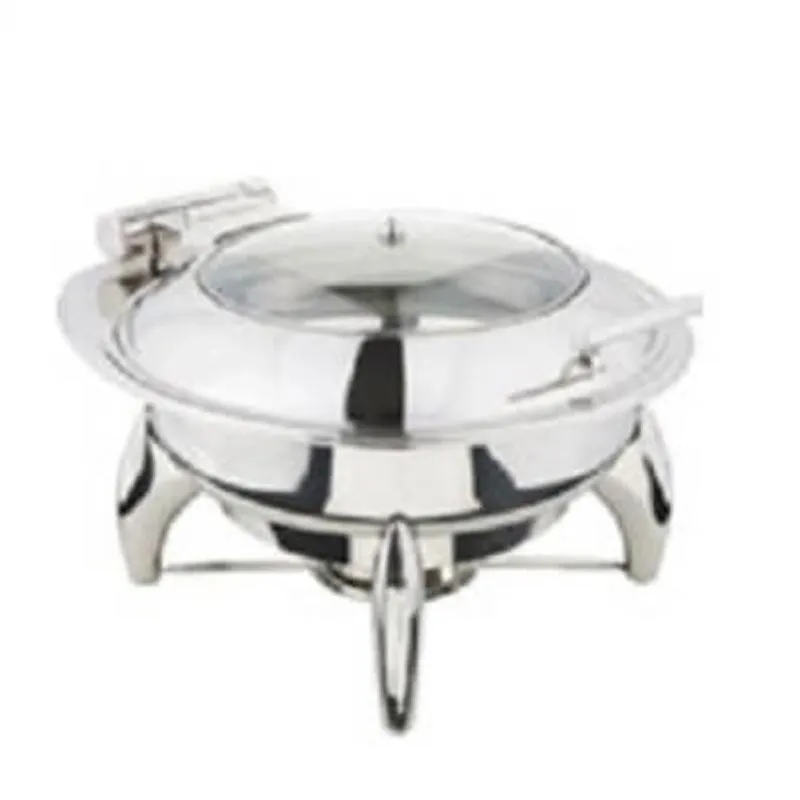 Öztiryakiler Ayaklı Dikdörtgen Cam Kapaklı Chafing Dish, GN 2/3, 6 L, Jel Yakıtlı