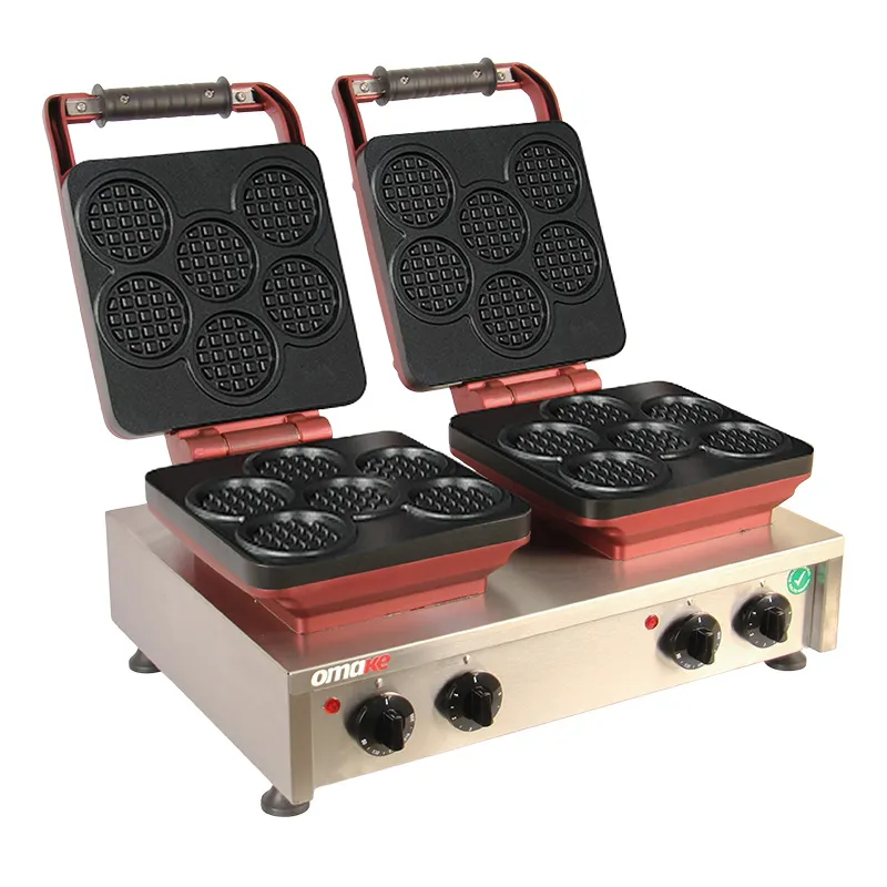 Omake WFL21.E22 Z5F 0501 Zamanlayıcılı Yuvarlak Mini Belçika Çiftli Waffle Makinesi, Elektrikli