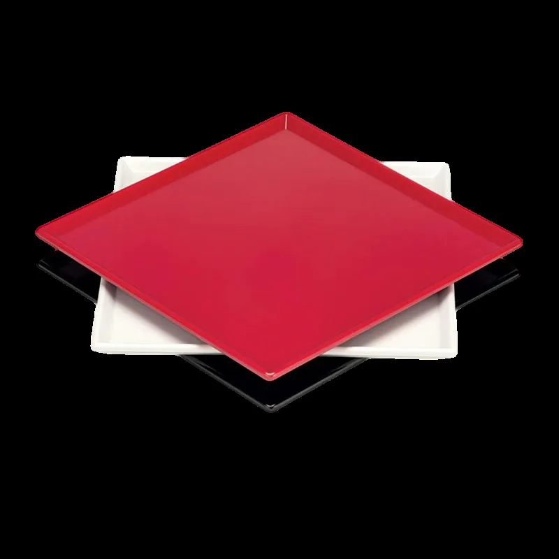 Zicco K-2043 Melamin Kare Teşhir Tabağı, 25x25 cm, Siyah