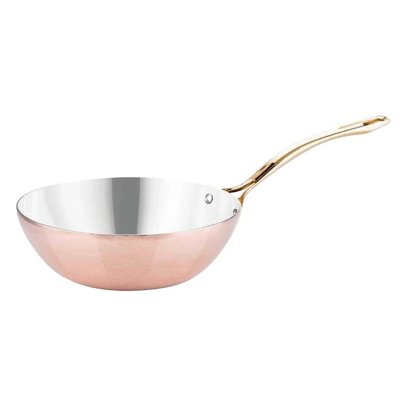 Öztiryakiler İçi Paslanmaz Wok Tava, 20 cm, Bakır
