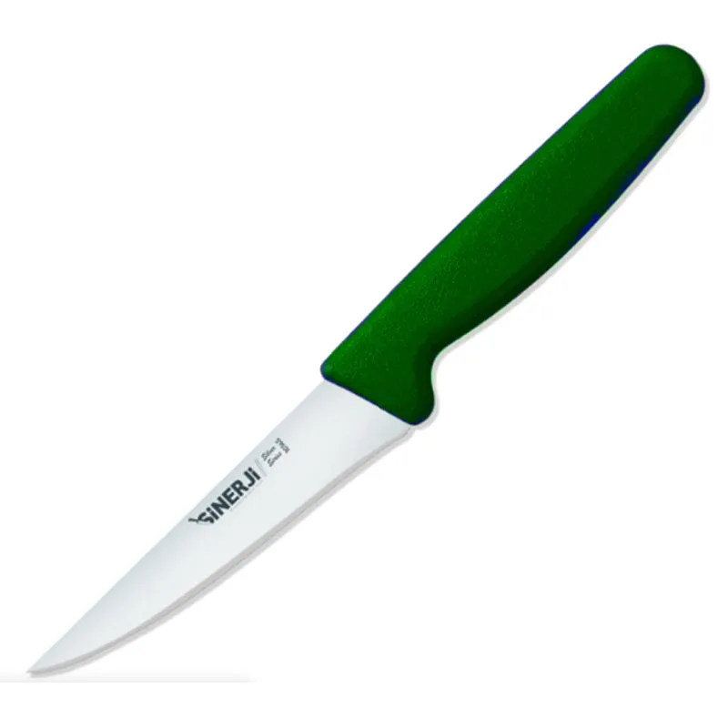 Sinerji Silver Plastik Saplı Küçük Mutfak Bıçağı, 12.5 cm, Yeşil