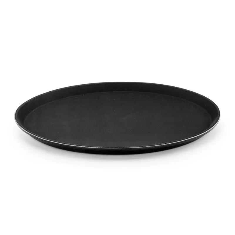 Tria FGY45 Fiberglass Yuvarlak Kaydırmaz Tepsi, 45 cm, Siyah