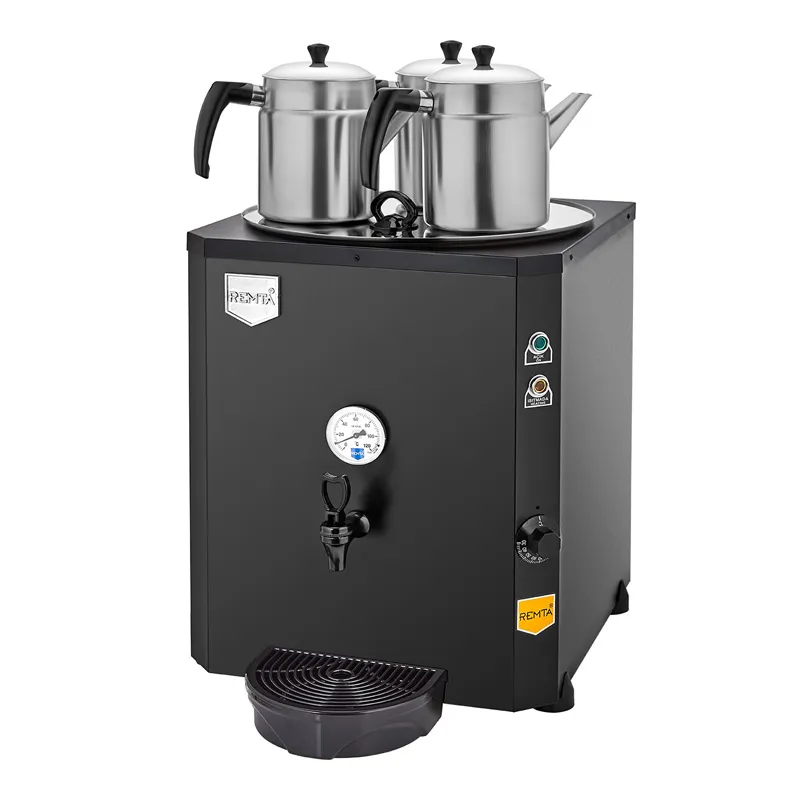 Remta DE10 Jumbo Çay Makinesi, 3 Demlikli, 40 L, Elektrikli, Siyah