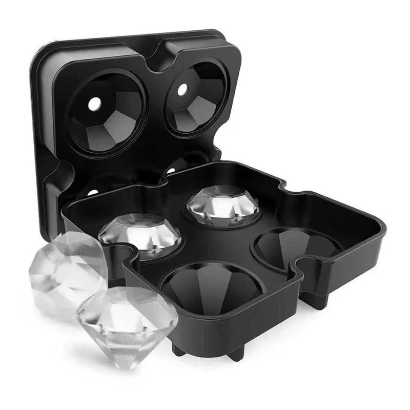 Epinox EBK-60 4'lü Elmas Slikon Buz Kalıbı, 47x38 mm