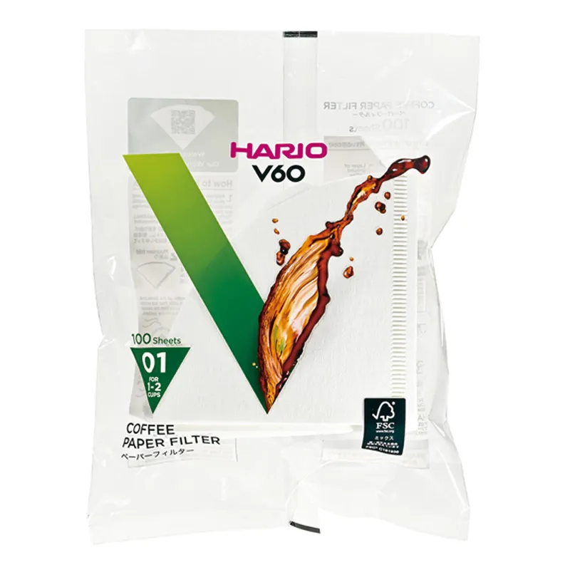 Hario VCF-01-100W V60 01 Dripper Filtresi, 100 Adet