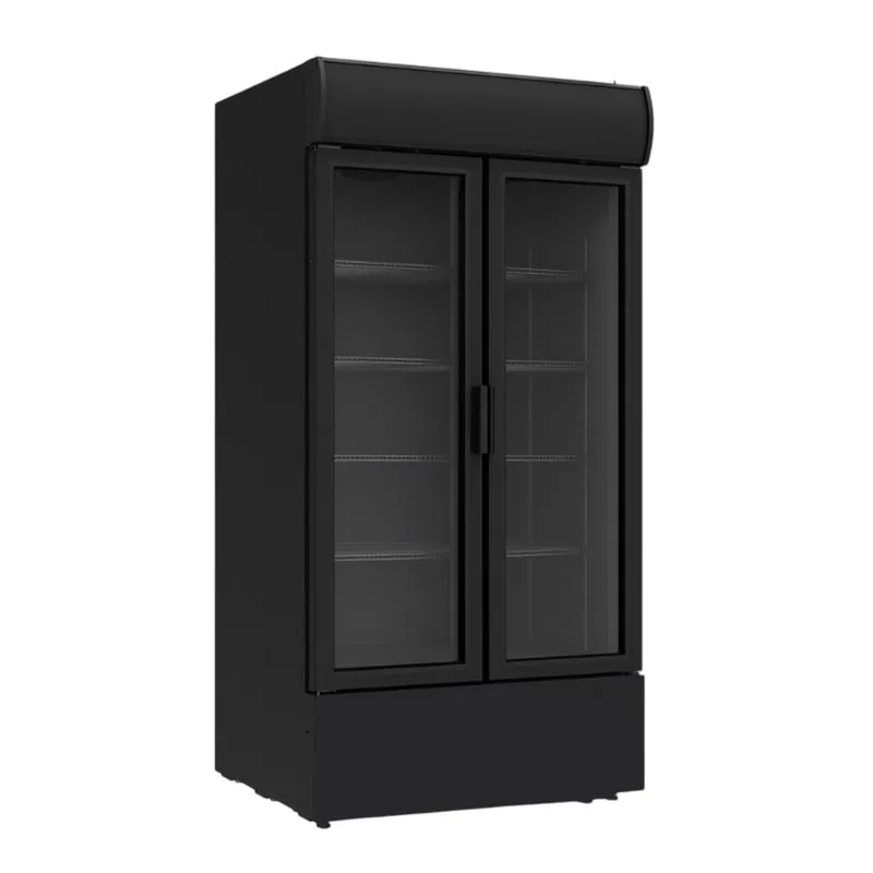 Senox SDS-770 DC 2 DF Dik Tip Kanopili Sürgü Kapılı Şişe Soğutucu Dolap, Siyah