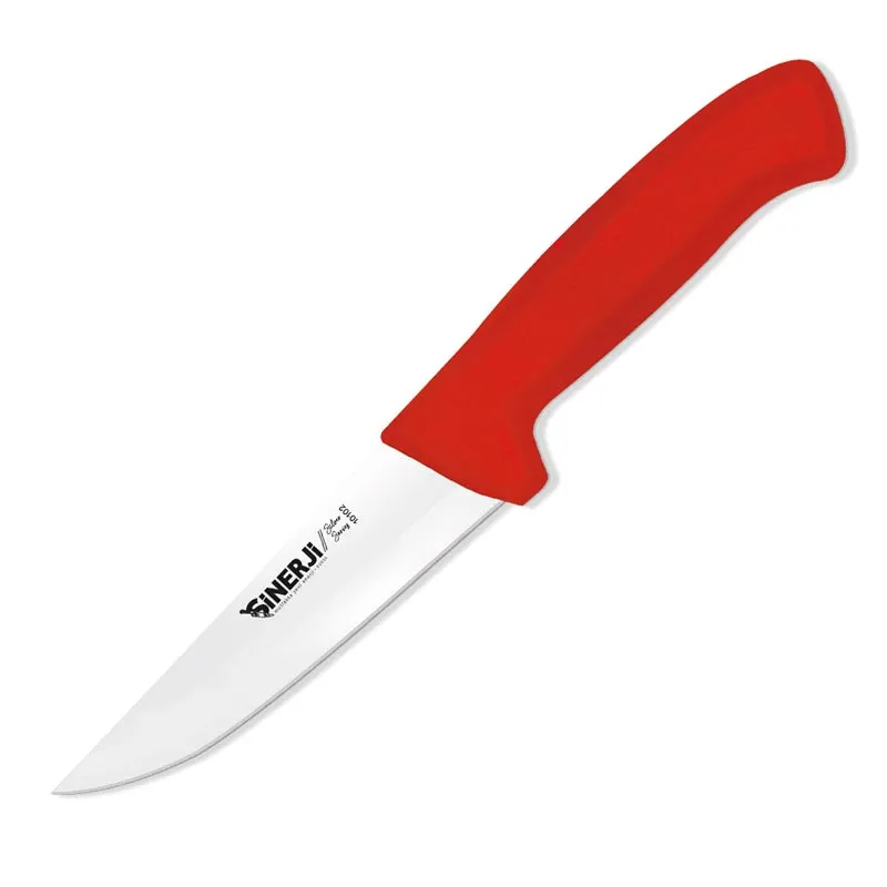 Sinerji Silver No 2 Plastik Saplı Kasap Bıçağı, 16 cm, Kırmızı