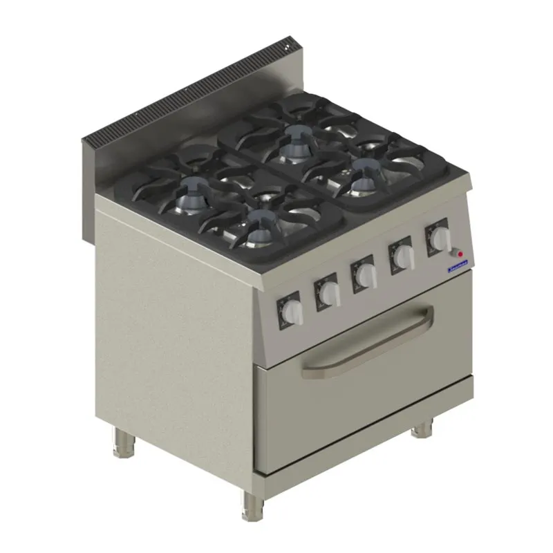Seamac 700 Seri SGKO870 4 Gözlü Kuzineli Ocak, 80x70x85 cm, LPG