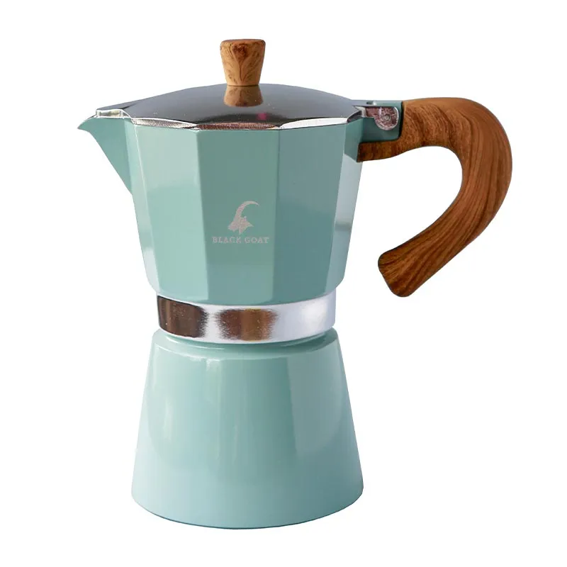 Black Goat Moka Pot, 6 Cup, Turkuaz