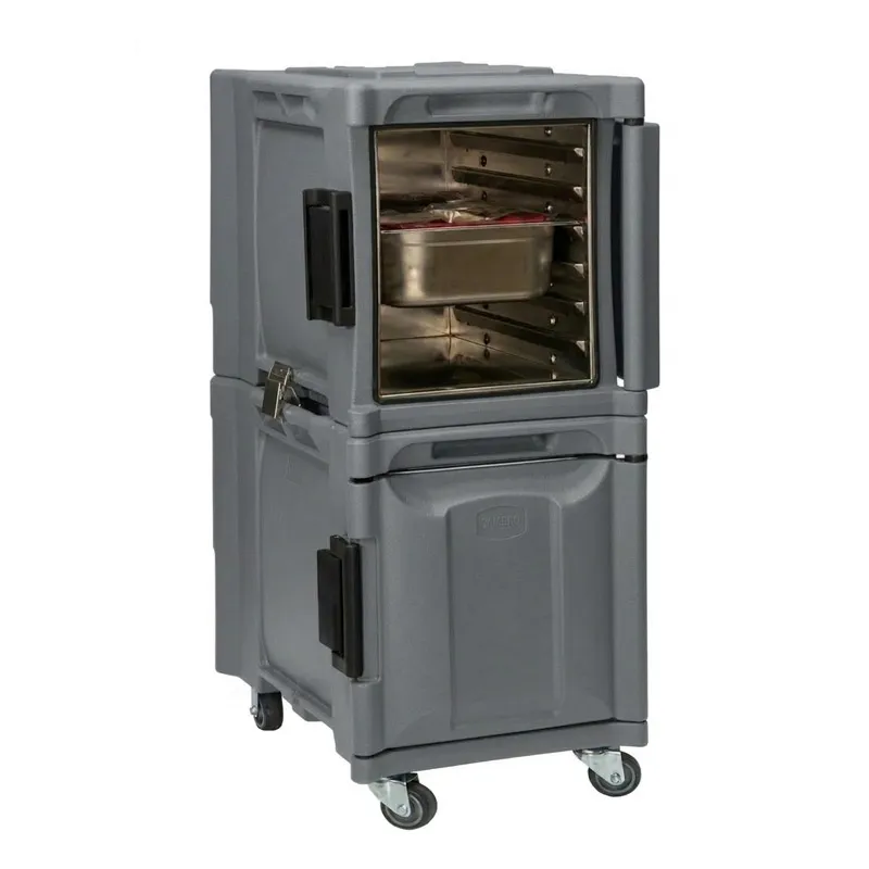 Tribeca TCB-600NPDUO Önden Yüklemeli Tekerlekli Çiftli Thermobox, 95x134x127 cm, Gri