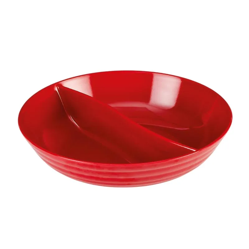 Zicco K-993 Bölmeli Melamin Teşhir Tabağı, 33.5x9 cm, Kırmızı