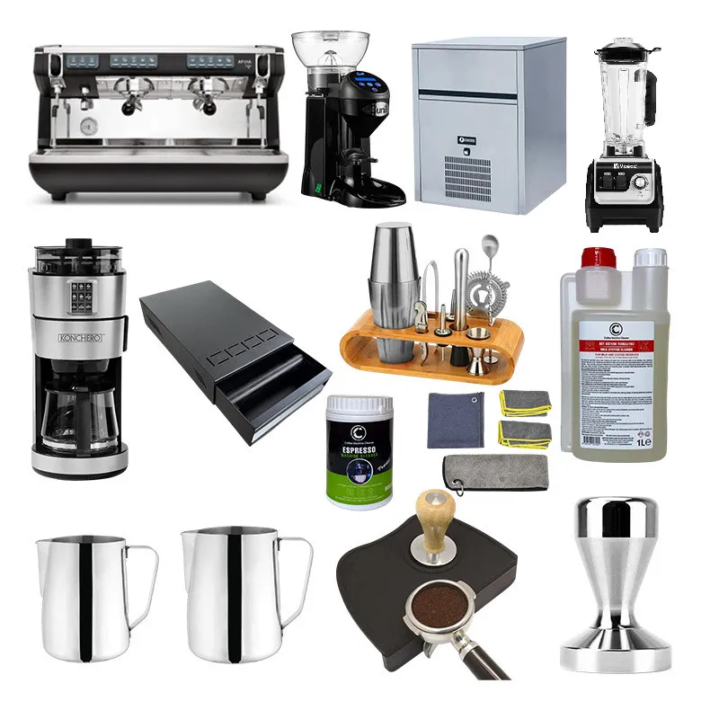 Nuova Simonelli Appia Life 2 Gruplu Espresso Kahve Makinesi, 14 Parça Kafe Seti, Siyah