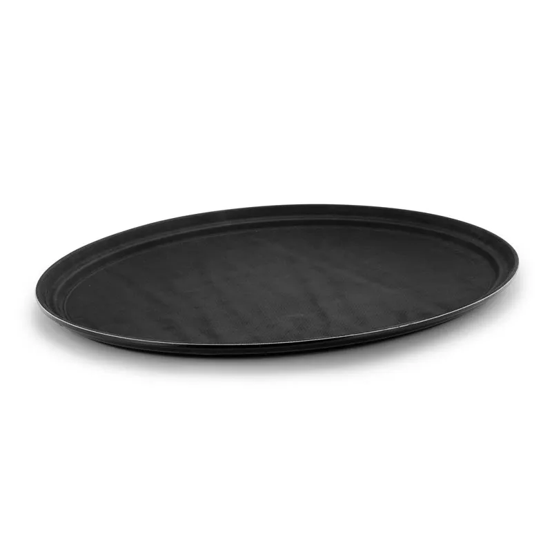 Tria FGO5668 Fiberglass Oval Kaydırmaz Tepsi, 56x68 cm, Siyah