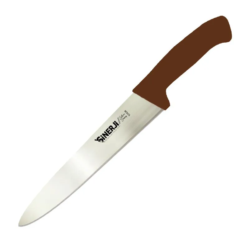 Sinerji Silver Plastik Saplı Dilimleme Bıçağı, 20 cm, Kahverengi