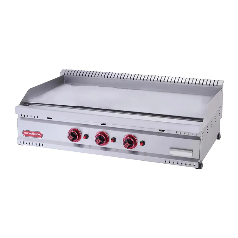 SilverInox PG-80-D 600 Seri Düz Pleyt Izgara, 80x60x35 cm, Doğalgazlı