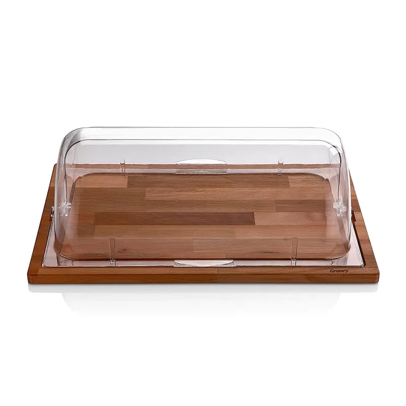 Biradlı GRV-75 Dikdörtgen Tepsili Rolltop Teşhir Standı, 58x37.5x18 cm
