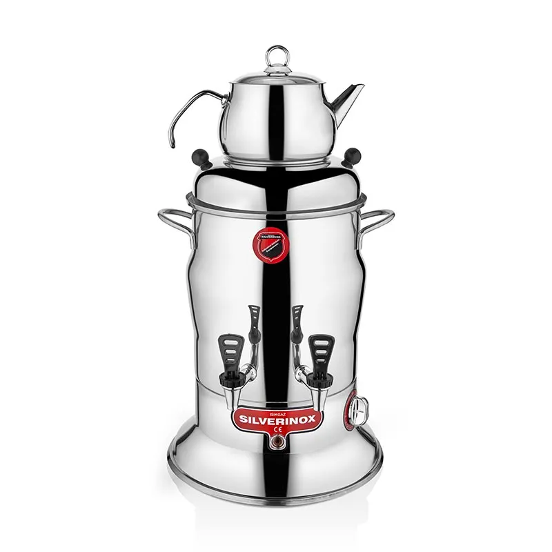 SilverInox 2200 Crown Çay Semaveri, 2 Demlikli, 80 Bardak Kapasiteli, 7 L