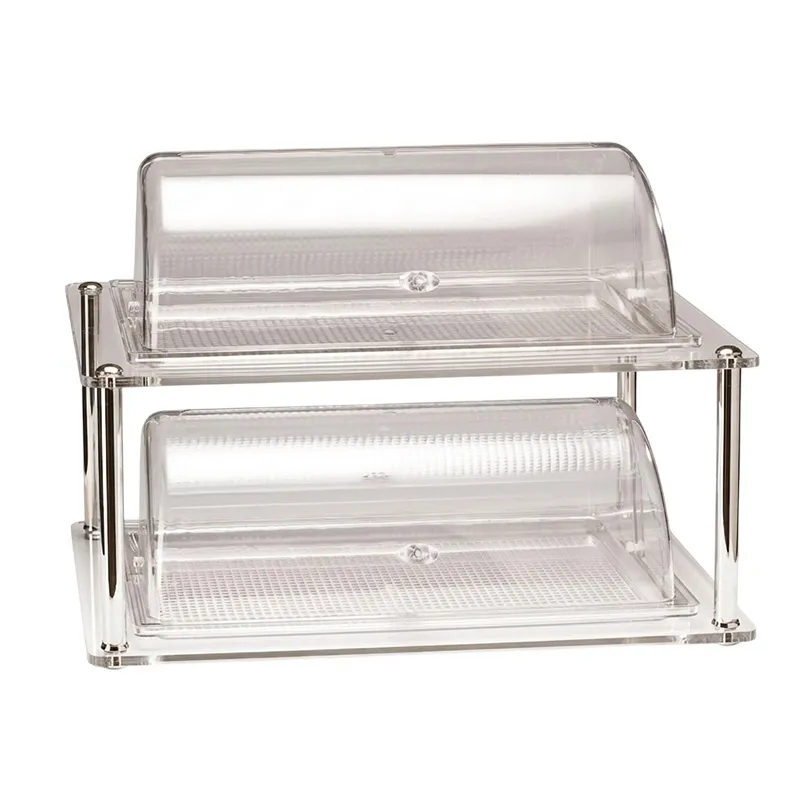 Zicco ZCP-220 Akrilik Standlı Rolltop Kapaklı Polikarbon Teşhir Standı, GN 1/1, 44x64 cm