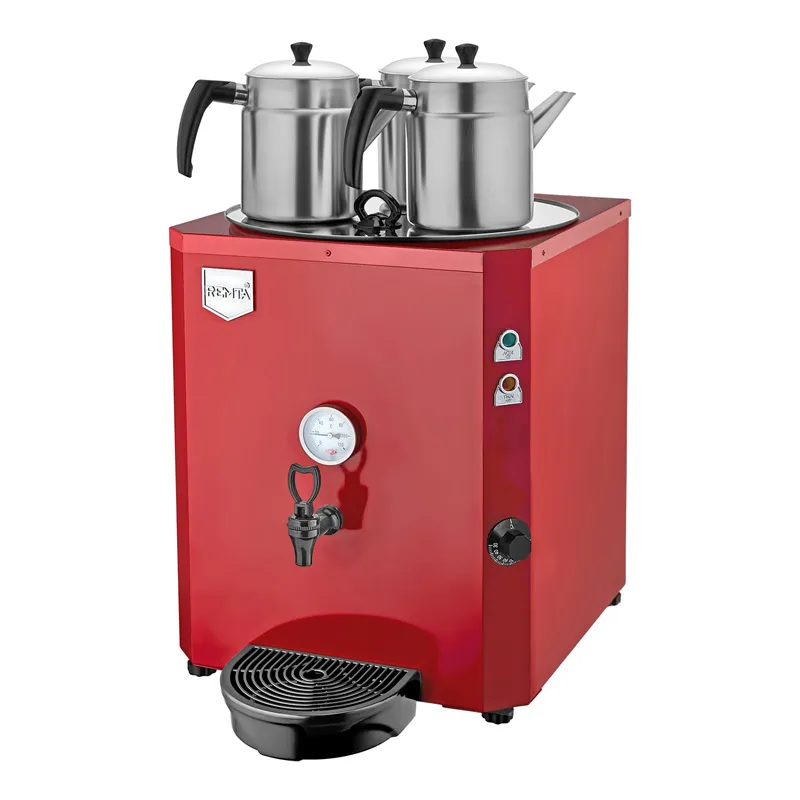 Remta DE10 Jumbo Çay Makinesi, 3 Demlikli, 40 L, Elektrikli, Kırmızı
