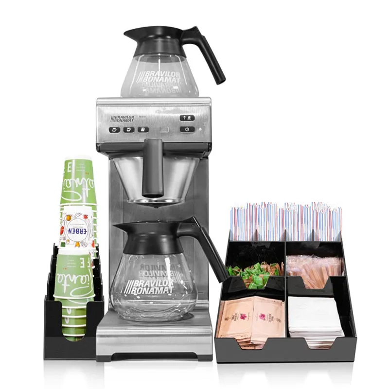 Bravilor Bonamat Matic Filtre Kahve Makinesi + Peçete ve Karıştırıcı Standı + Bardaklık Standı + Peçete ve Karıştırıcı Standı