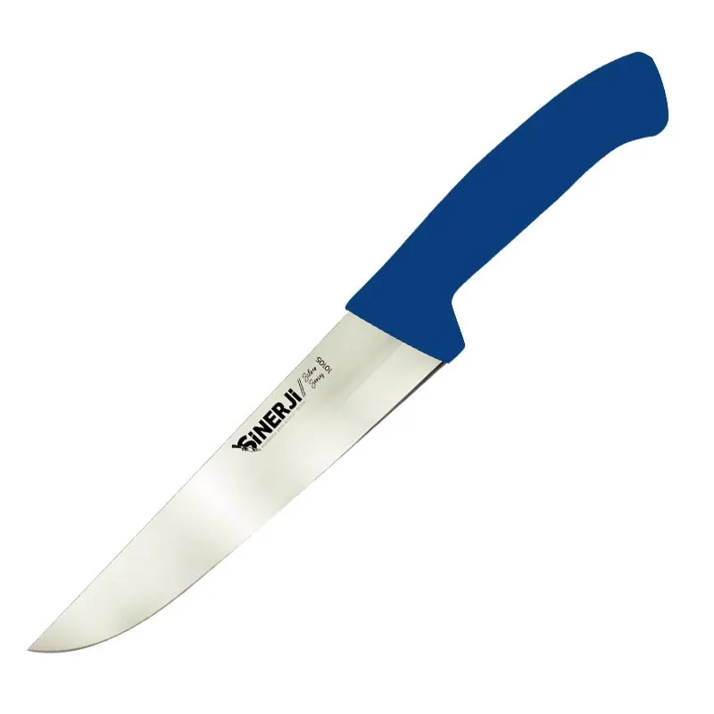 Sinerji Silver No 5 Plastik Saplı Kasap Bıçağı, 25 cm, Mavi
