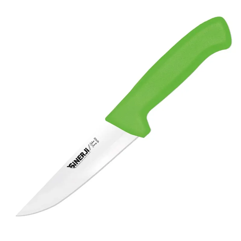 Sinerji Silver No 2 Plastik Saplı Kasap Bıçağı, 16 cm, Yeşil