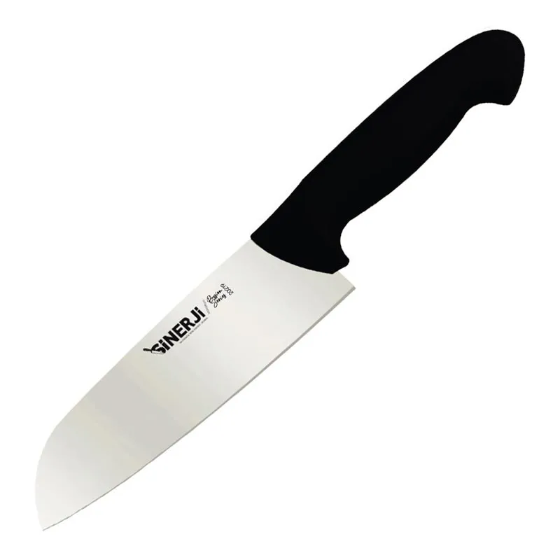 Sinerji Passion Plastik Saplı Santoku Şef Bıçağı, 18 cm, Siyah