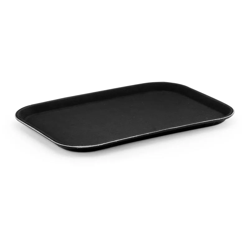 Tria FGD2535 Fiberglass Dikdörtgen Kaydırmaz Tepsi, 25x35 cm, Siyah