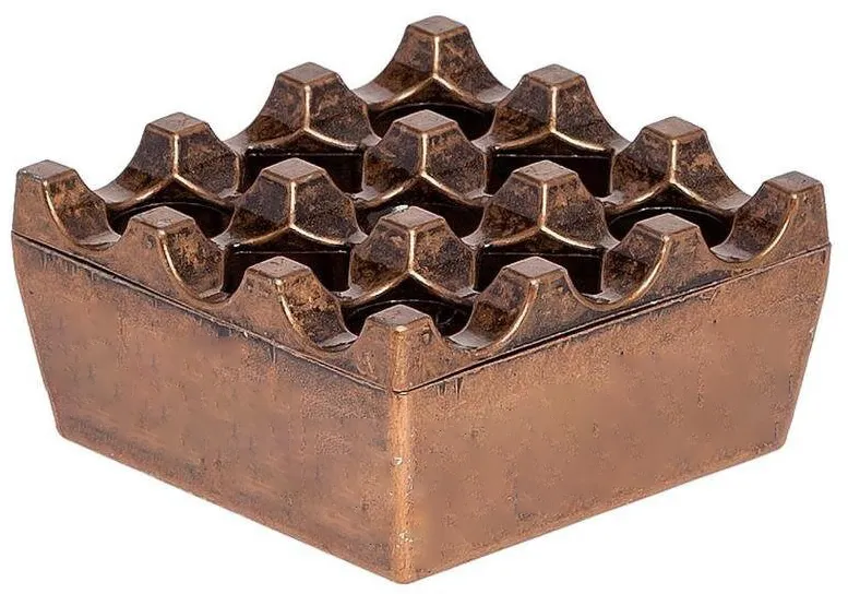 Kare Kafesli Zamak Küllük, 8 cm, Antik Bakır