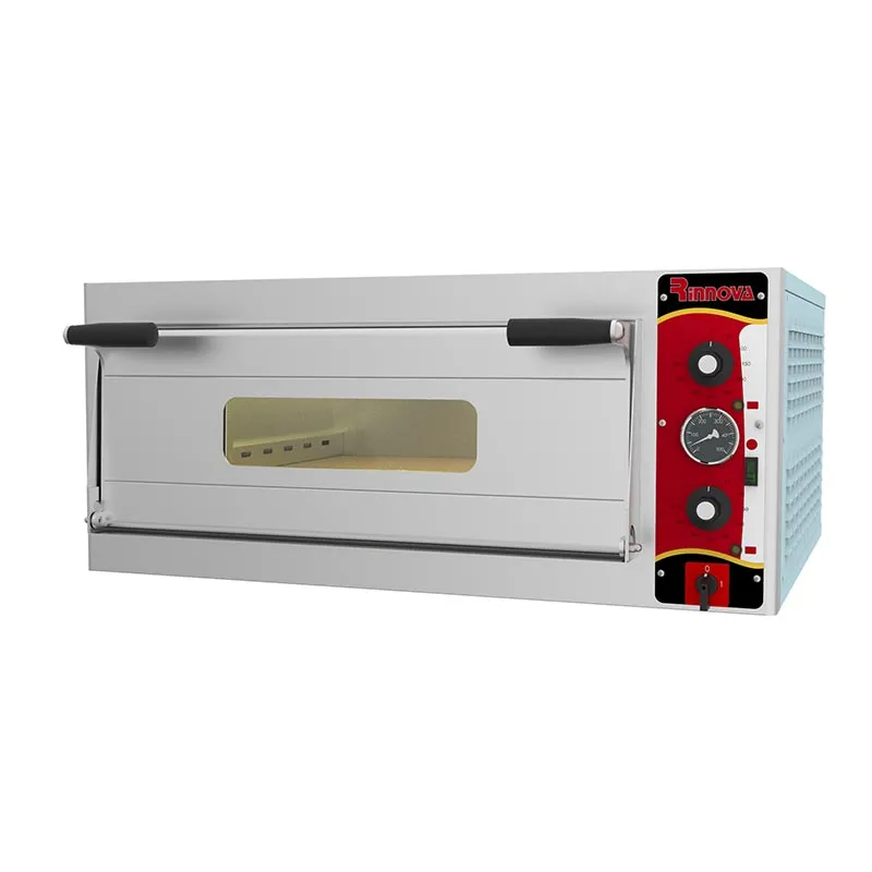 Rinnova E4301AB 30 cm x 4 Pizza Kapasiteli 62x62 cm Analog Kontrollü Tek Katlı Pizza Fırını, Elektrikli