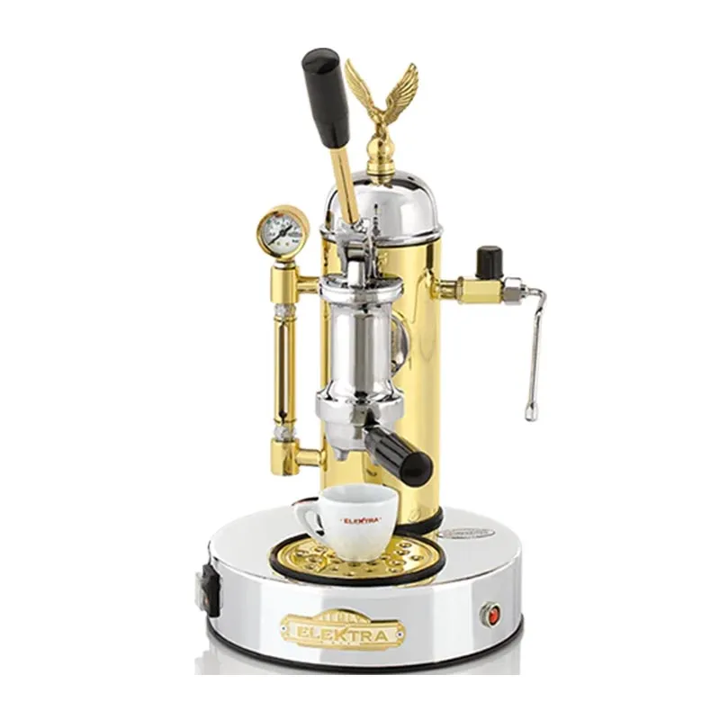 Elektra Micro Casa Leva S1CO Yarı Otomatik Espresso Kahve Makinesi, Krom Pirinç