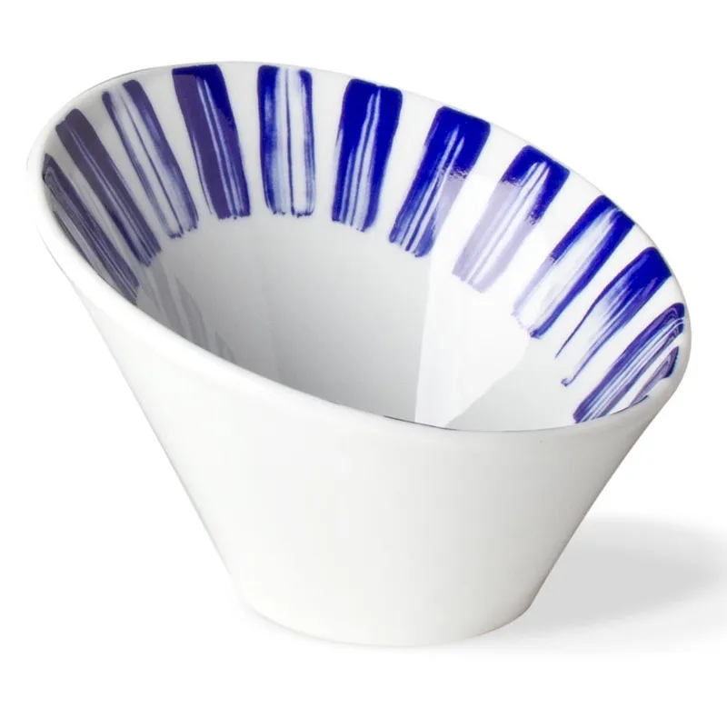 Lilien Indigo Deniz Desenli Eğimli Kase, 14 cm, Mavi