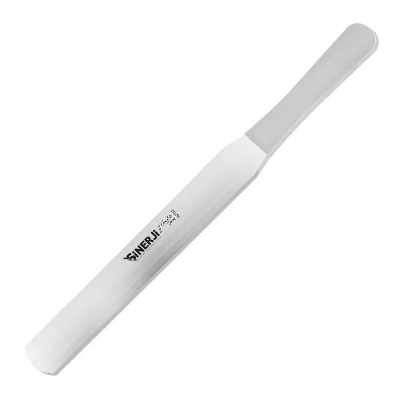 Sinerji Chocolate Plastik Saplı Oval Pasta Paleti, 20 cm, Beyaz