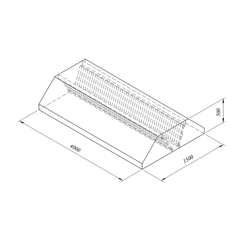 Orta Tip Filtreli Davlumbaz, 400x150 cm