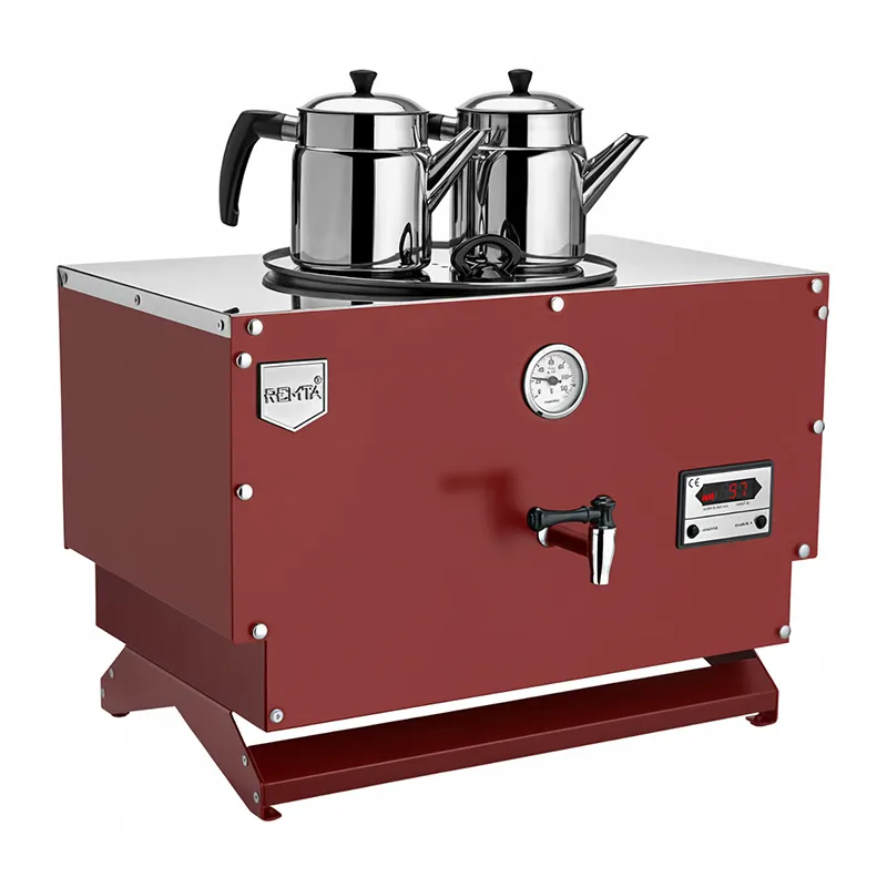 Remta EP02-L Çift Cidarlı 2 Demlikli Çay Makinesi, 20 L, Elektrikli, Kırmızı