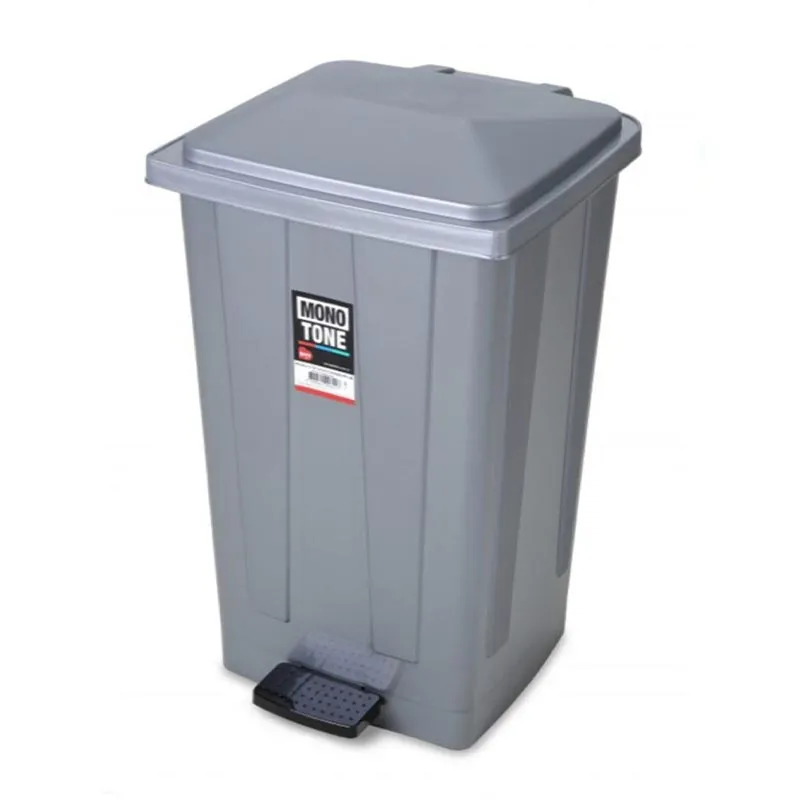 Bora Plastik Pedallı Çöp Kovası, No: 4, 48 L, Gri