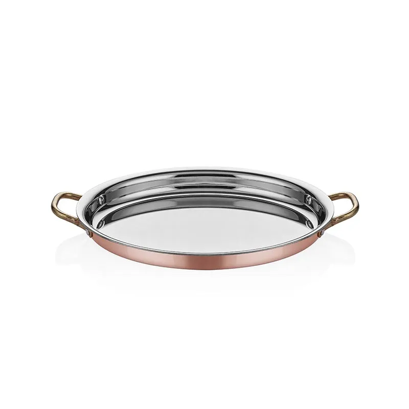 Altınbaşak Multi Metal Bakır Oval Sığ Omlet Tavası, 25x17 cm