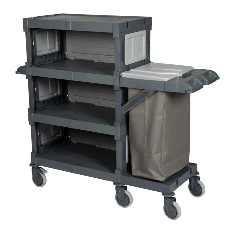 UTP Professional AC2418 Alfacart 3 Katlı Kat Arabası, 1 Çöp Bölmeli, 161x57x145 cm