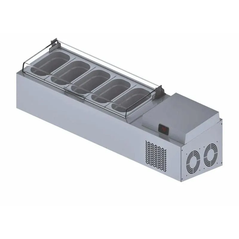 Iceinox VTP 150 PL Set Üstü Pleksi Kapaklı Saladbar, 150x34x30 cm
