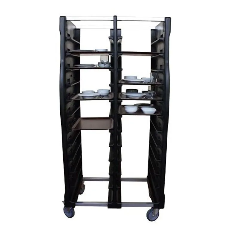 Tribeca Tepsi Taşıma Arabası, 37x53 cm Servis Tepsisi İçin, Çiftli, 870x690x1760 mm, Siyah