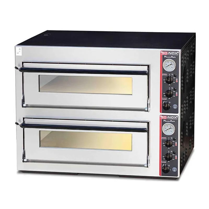 Soinox P44.F 30 cm x 4+4 Pizza Kapasiteli Çift Katlı Taş Pizza Fırını, Elektrikli