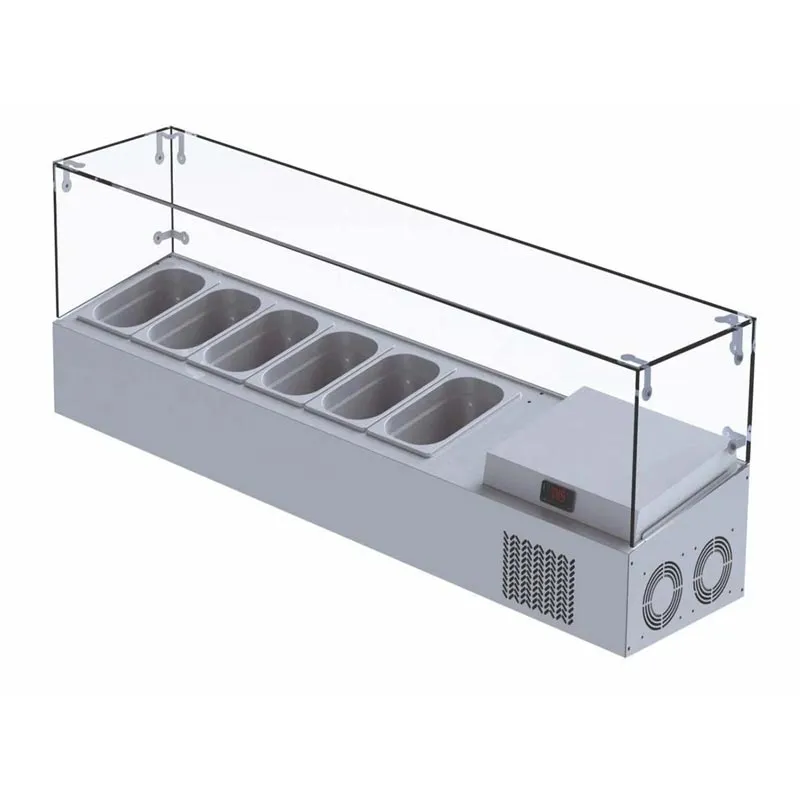 Iceinox VTP 132 GL Set Üstü Camlı Saladbar, 132x34x45 cm