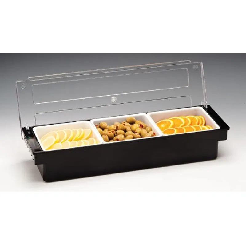 Zicco ZCP-303 Kapaklı Polikarbon Bar Konteyner, 3'lü, 50x16x9.5 cm, Siyah