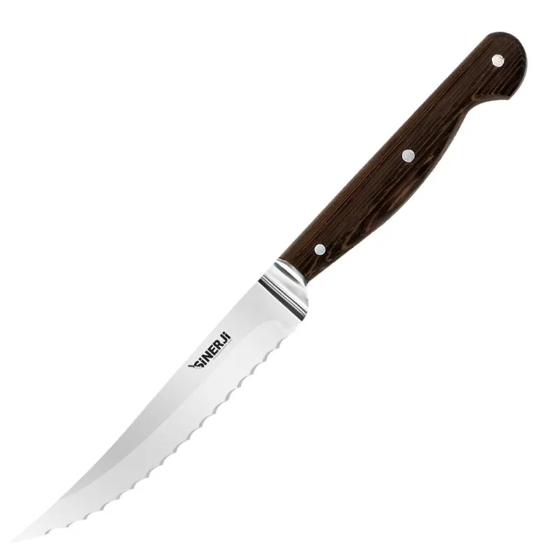 Sinerji Wooden Venge Saplı Krom Bilezikli Steak Bıçağı, 11.5 cm