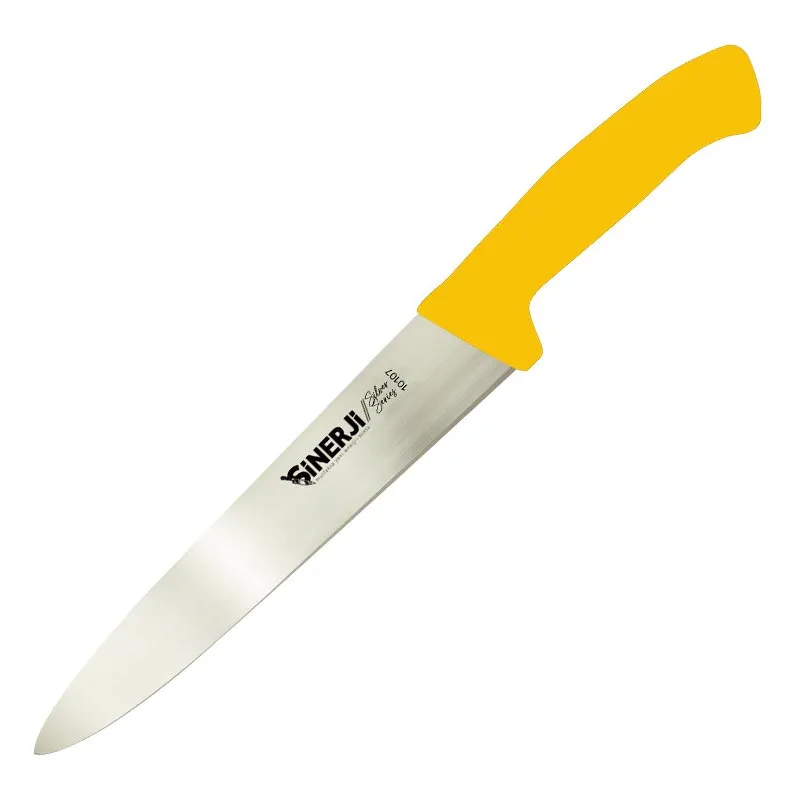 Sinerji Silver Plastik Saplı Dilimleme Bıçağı, 18 cm, Sarı