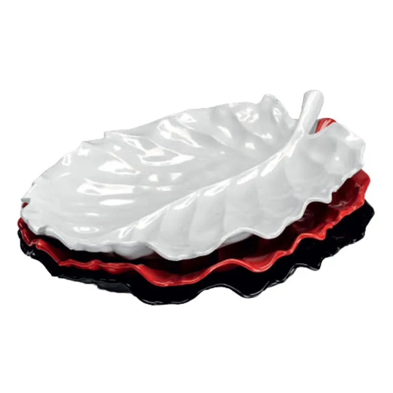 Zicco K-2800 Yaprak Model Melamin Teşhir Tabağı, 43x34 cm, Sarı