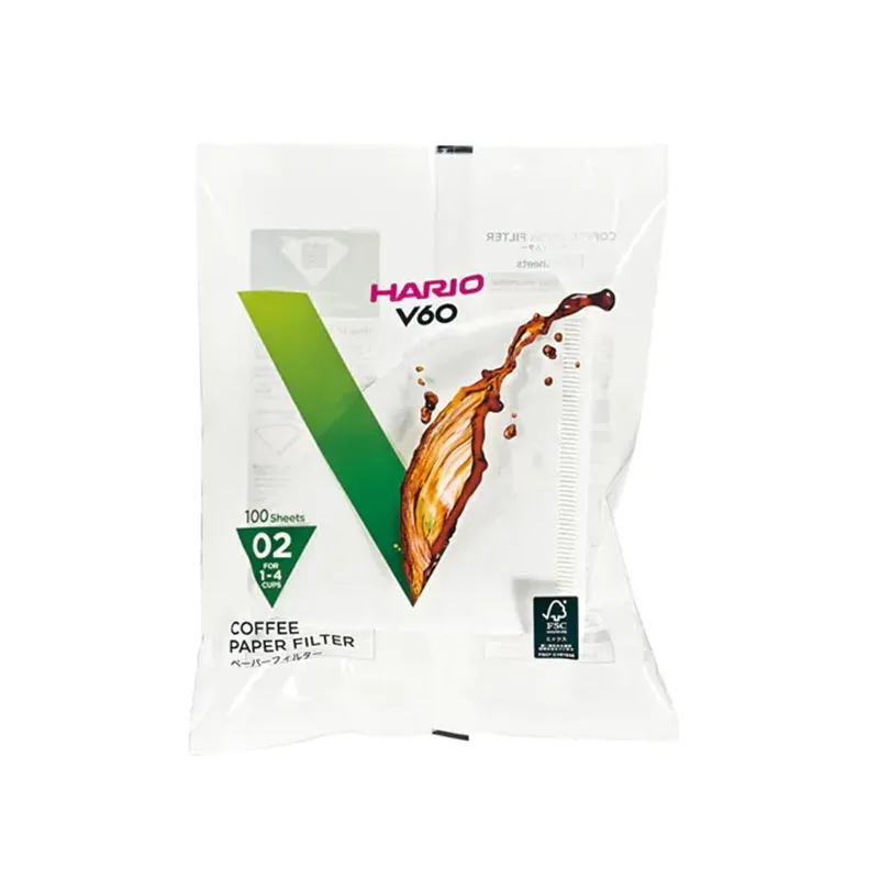 Hario VCF-02-100W-H V60 02 100W H Dripper Filtresi, 100 Adet